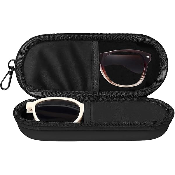 Dual Glasses Case for Two Frames - Classic Clamshell 2 Eyeglasses